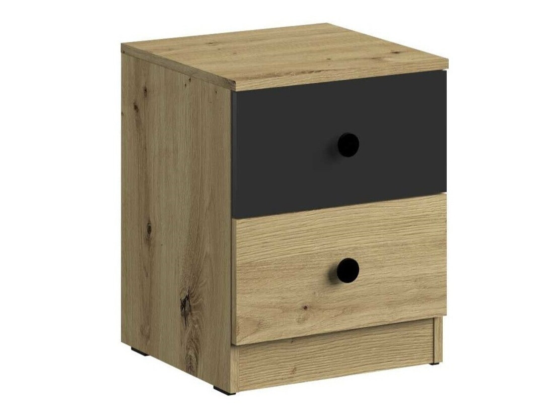 Прикроватная тумбочка Mirelbu 108 (Artisan дуб + Чёрный)