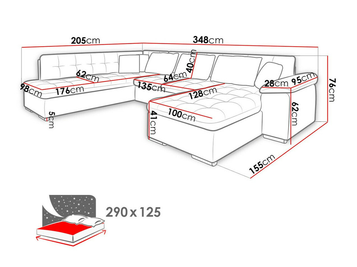 Угловой диван Comfivo 140 (Soft 011 + Lux 05 + Lux 06)