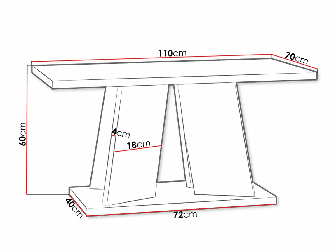 Žurnālu galdiņš Goodyear 108 (Glancēts balts + Betons)