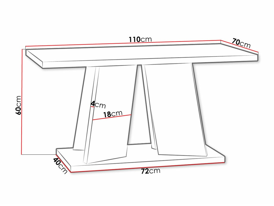 Žurnālu galdiņš Goodyear 108 (Pelēks + Balts)