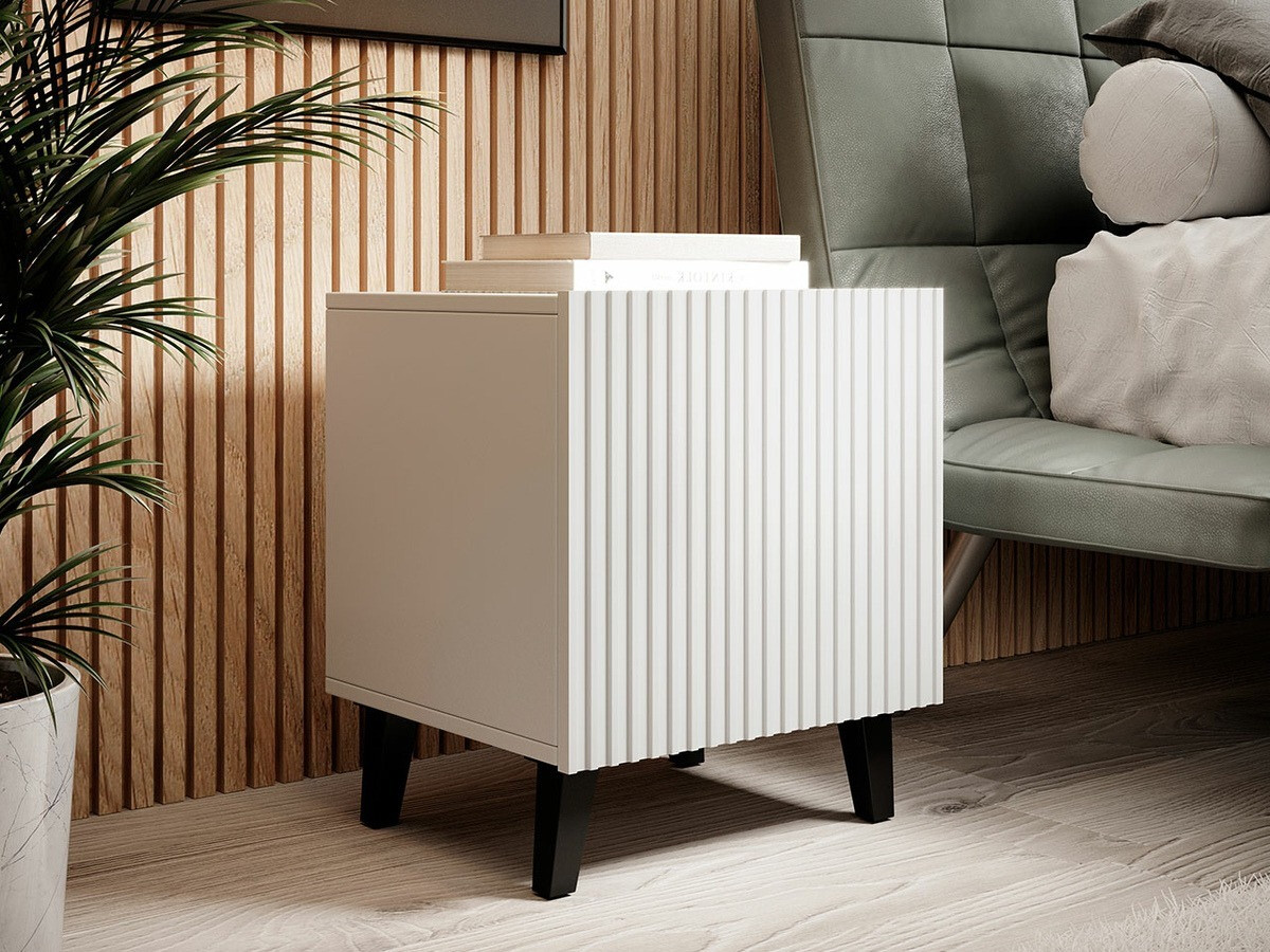 Прикроватная тумбочка Levmari 107 (Белый + Чёрный) (2шт.)