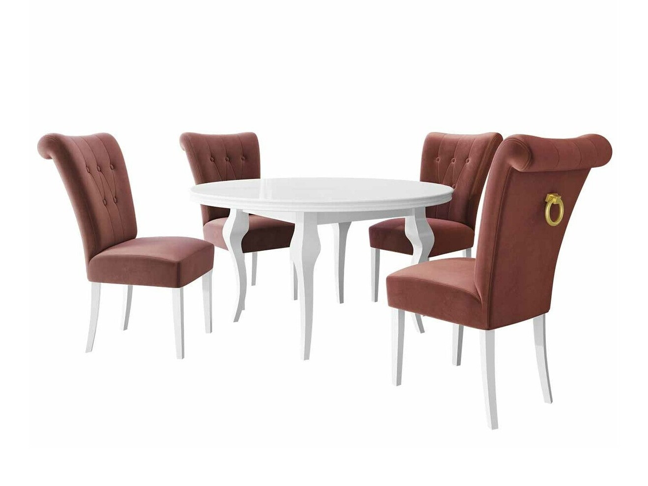 Обеденный гарнитур Racine 143 (Белый + Magic Velvet 2258)