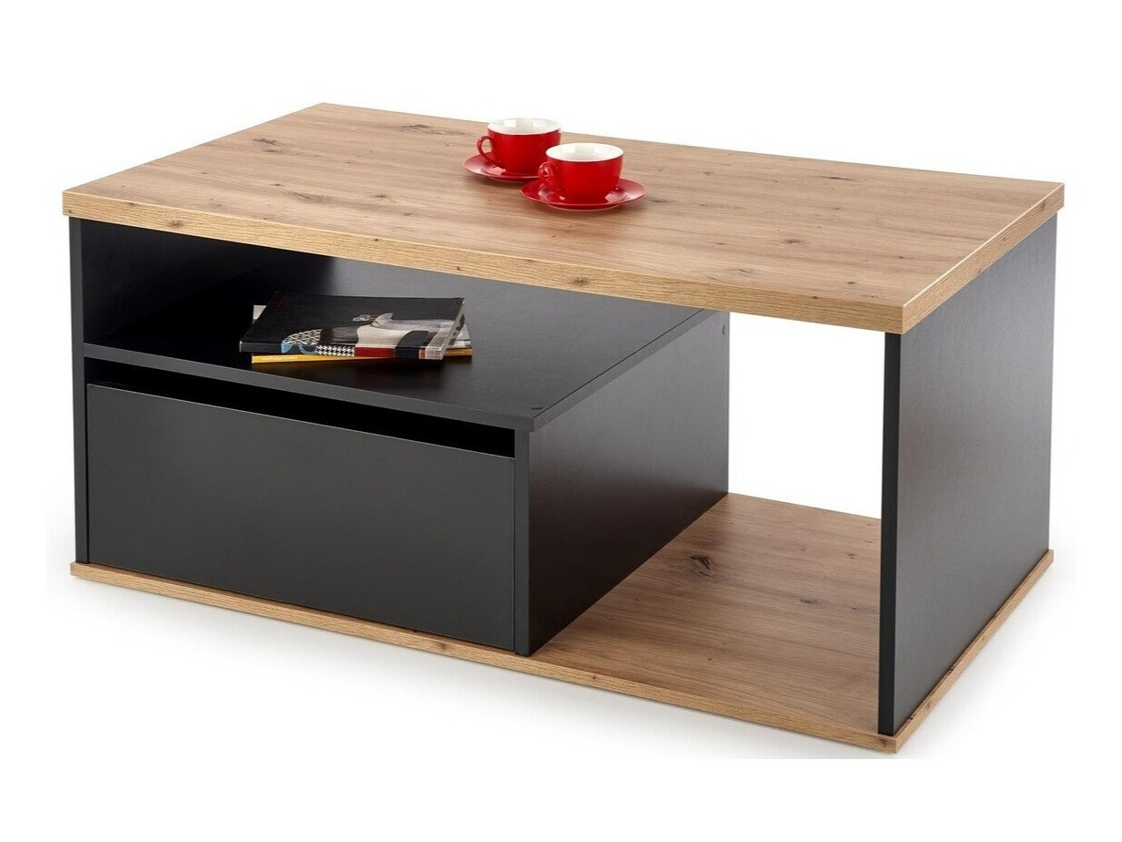 Žurnālu galdiņš Houston 954 (Votan ozols + Melns)