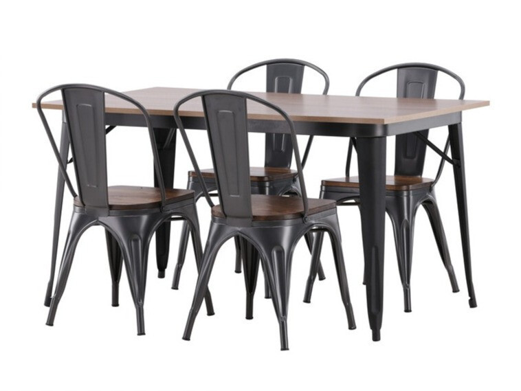 Ēdamistabas komplekts Dallas 3366 (Rieksts + Tumši pelēks)