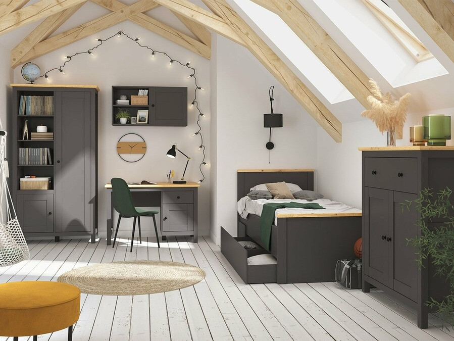 Кровать Sordoro 132 (Графит + Artisan дуб)