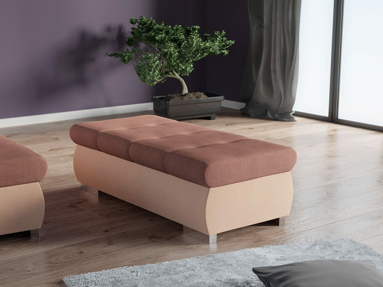 Мягкая скамья Comfivo 123 (Uttario Velvet 2956 + Uttario Velvet 2955)