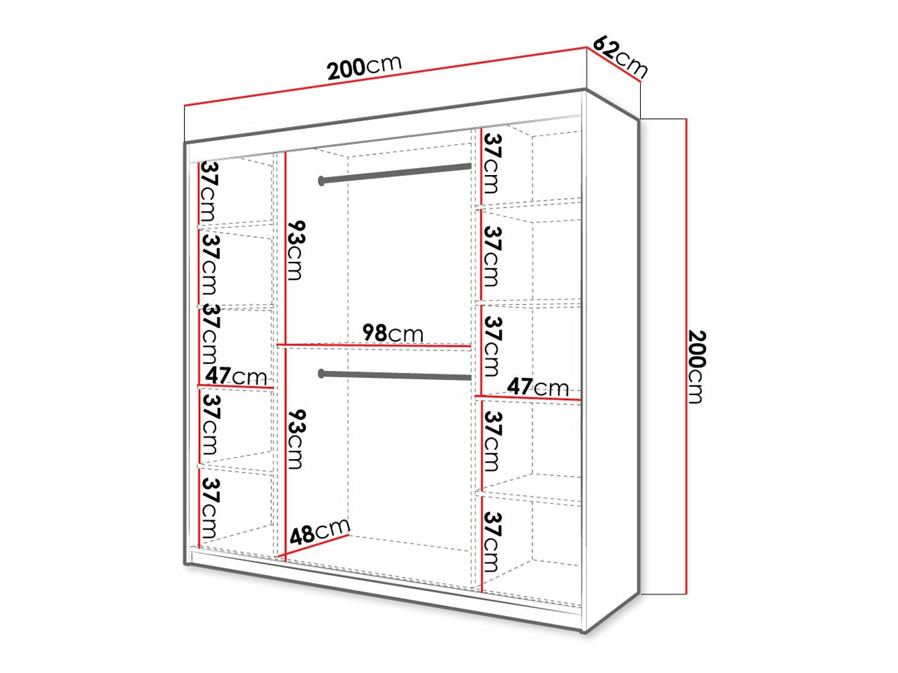 Skapis Hartford 400 (Melns)