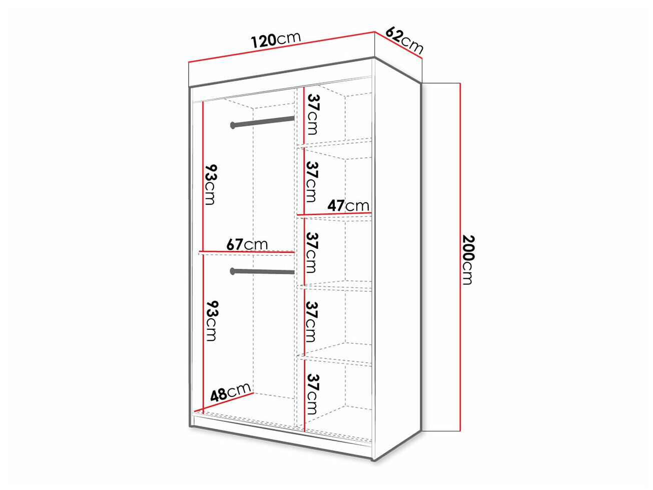 Skapis Hartford 401 (Melns)