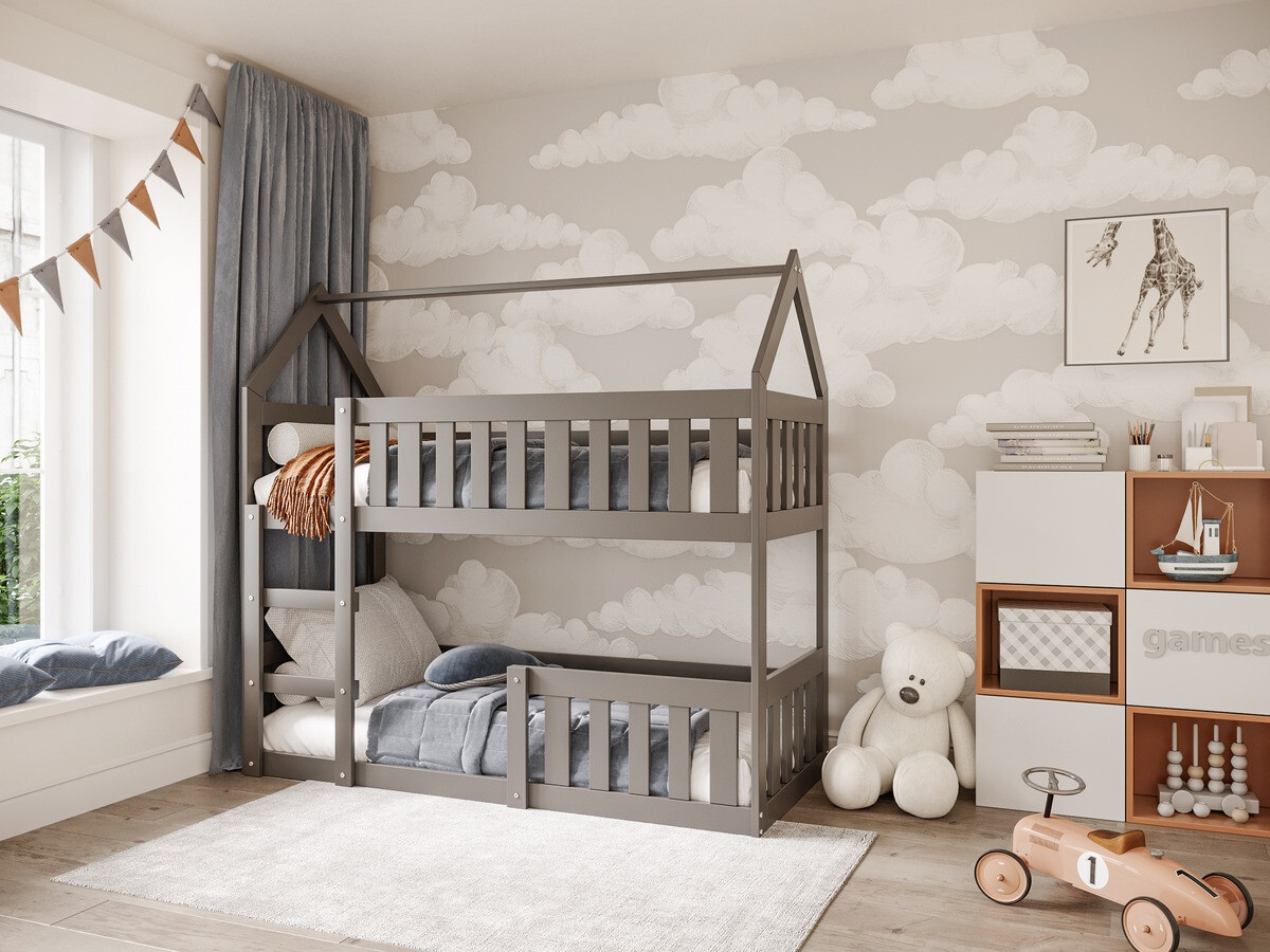 Divstāvu gulta Aurora 175 (Pelēks)