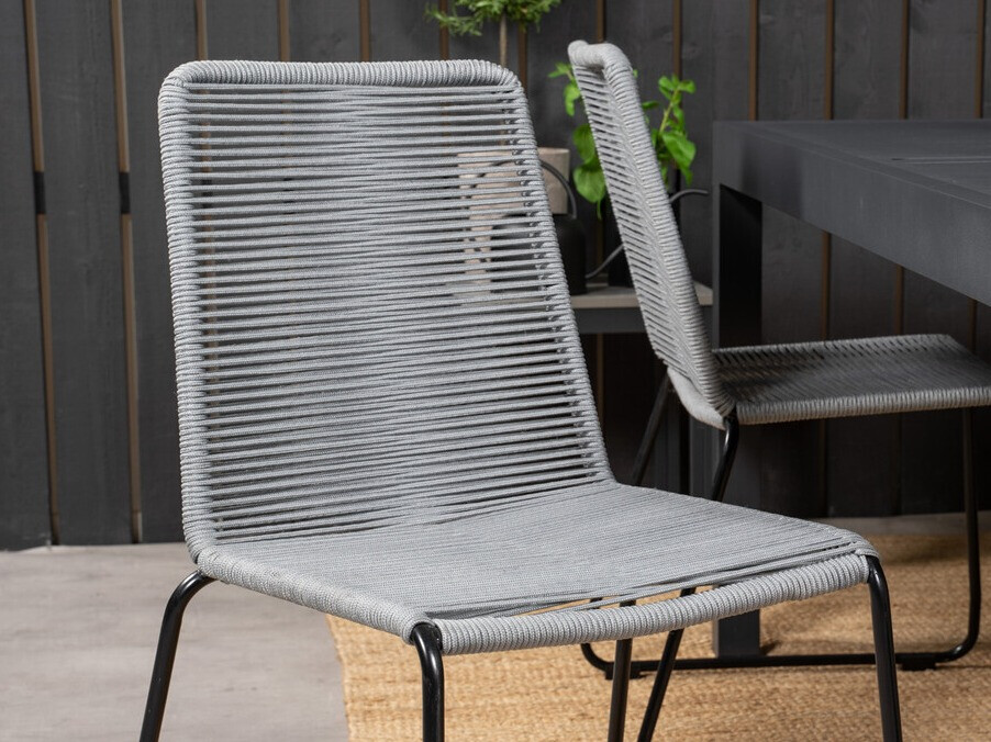 Galds un krēslu komplekts Dallas 3783 (Pelēks + Melns)