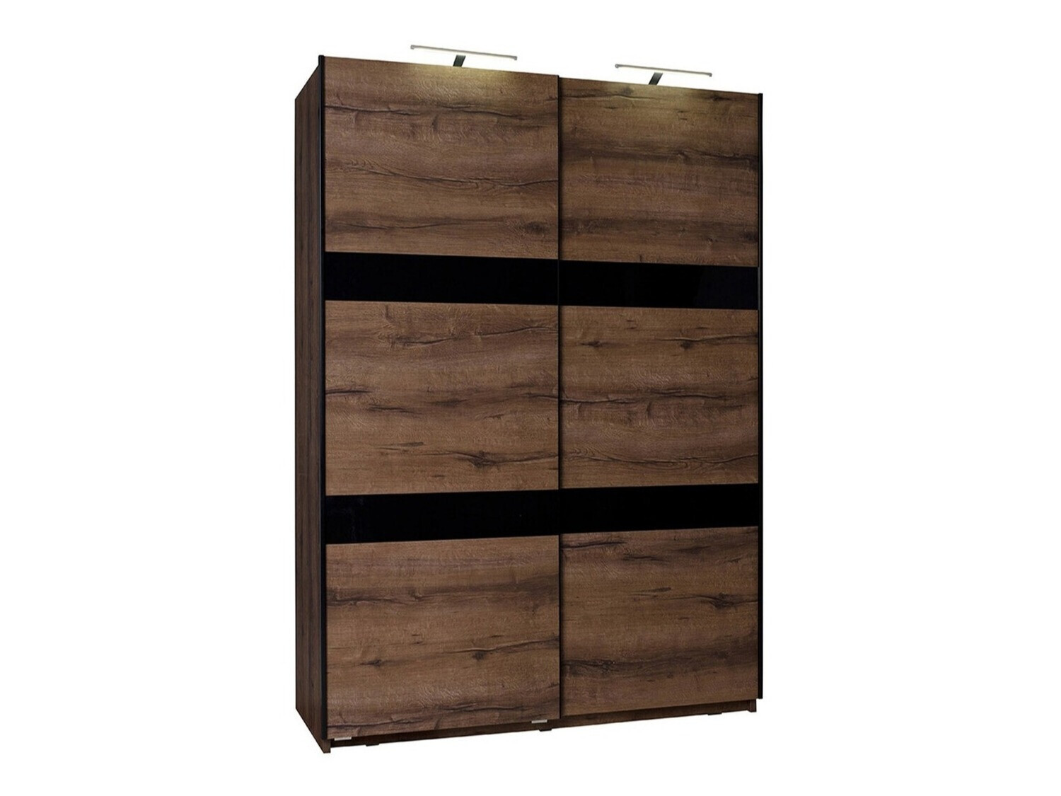 Шкаф Fivelbo 109 (Монастырский дуб + Глянцевый черный)