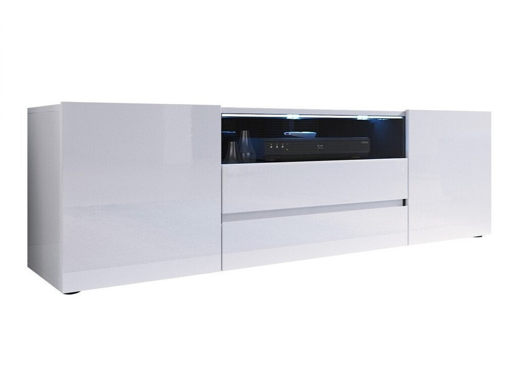 TV galds Ager (Balts + Glancēts balts)