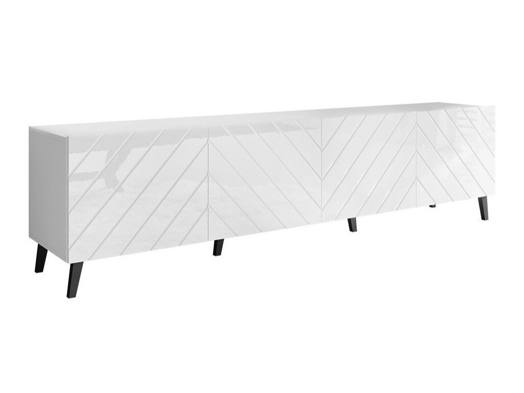 TV galds Charlotte 145 (Balts + Glancēts balts)