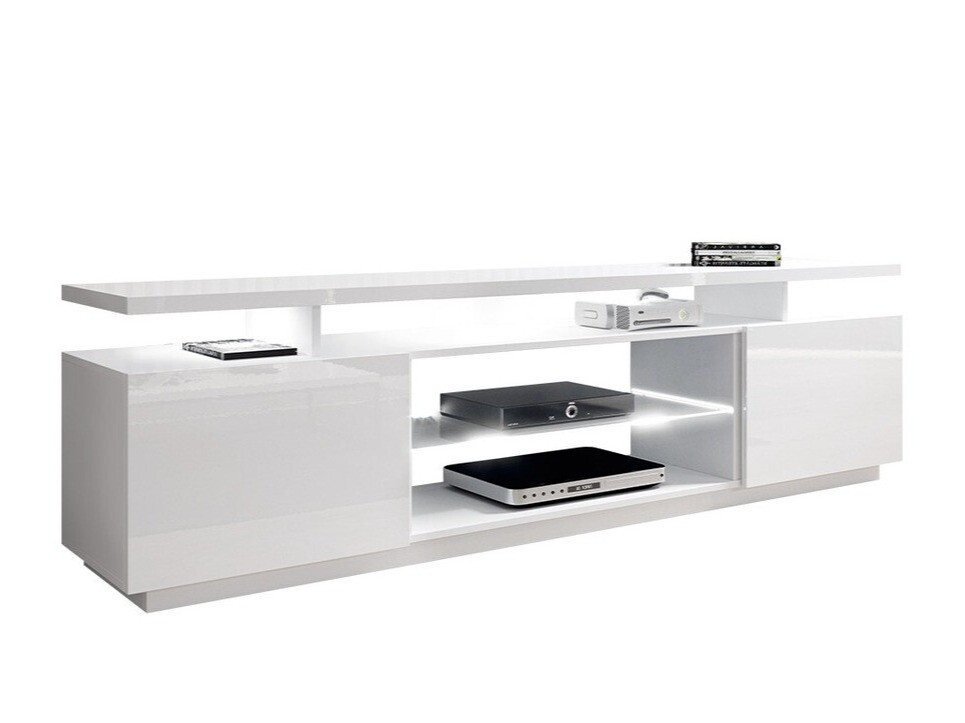 TV galds Figura (Balts + Glancēts balts)