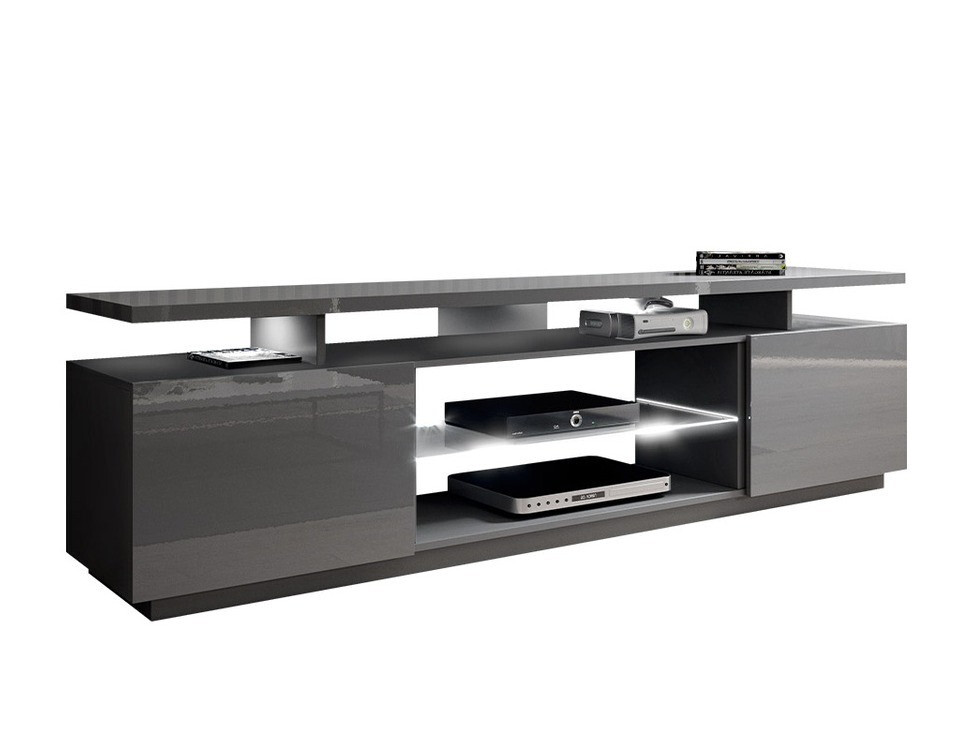 TV galds Figura (Pelēks + Glancēts pelēks)