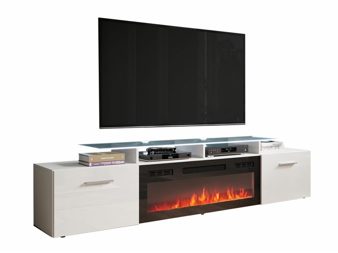 TV galds Numerus (Balts + Glancēts balts)