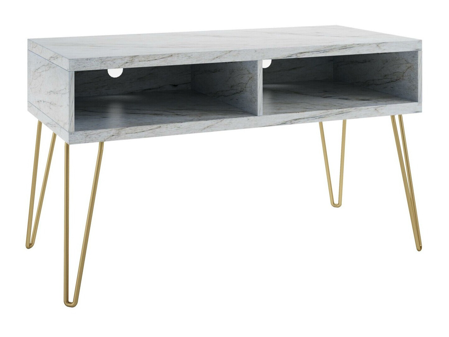 TV galds Tulsa 559 (Balts marmors + Zelta)