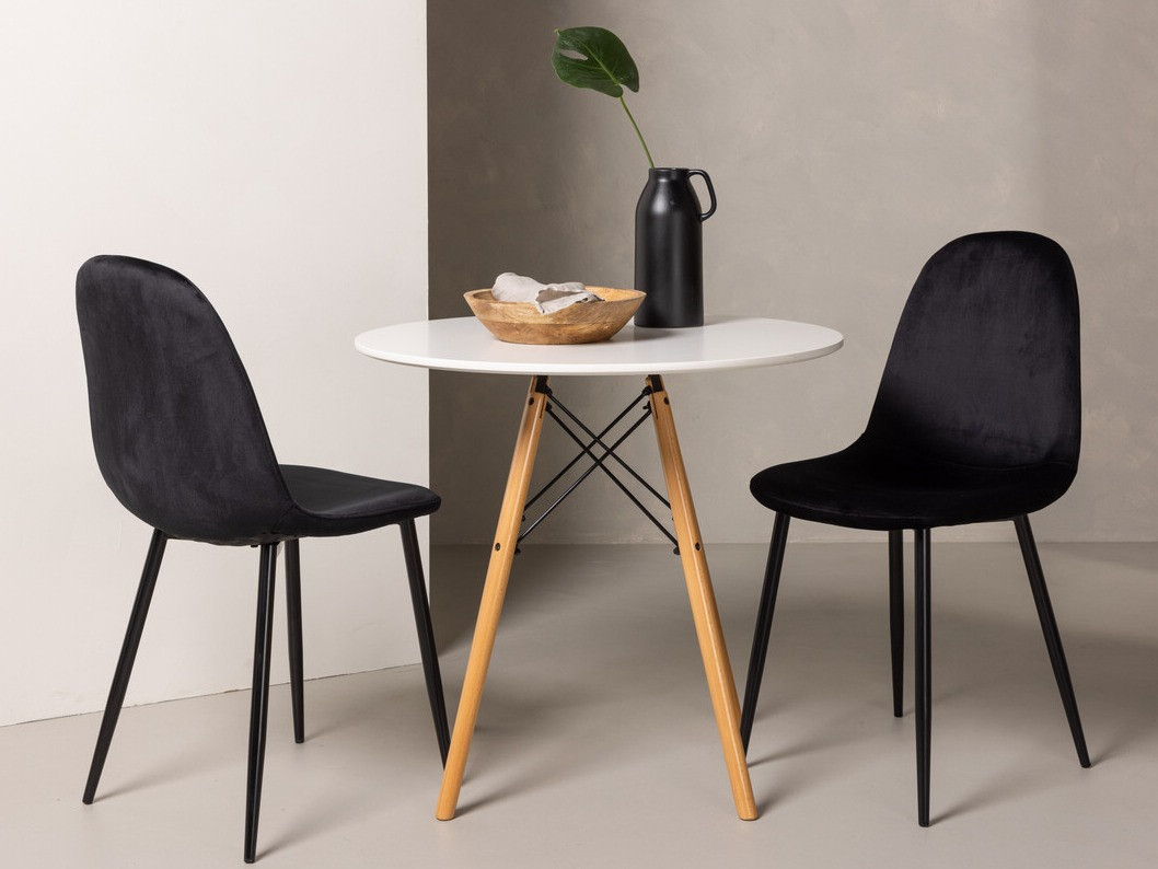 Ēdamistabas komplekts Dallas 3790 (Melns + Aksominė Melns)