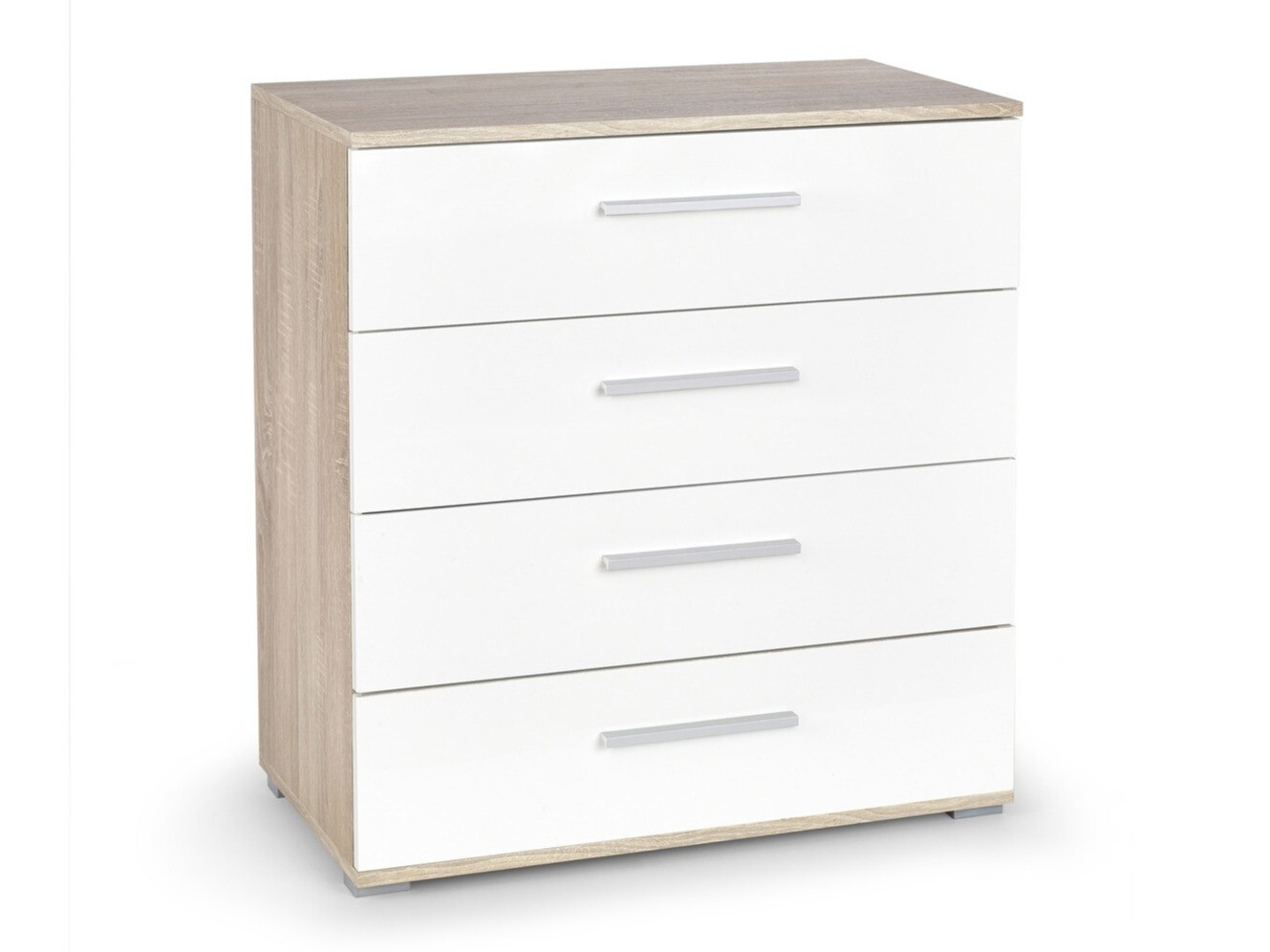 Kомод Cirveso 102 (Сонома Дуб + Глянцевый белый)