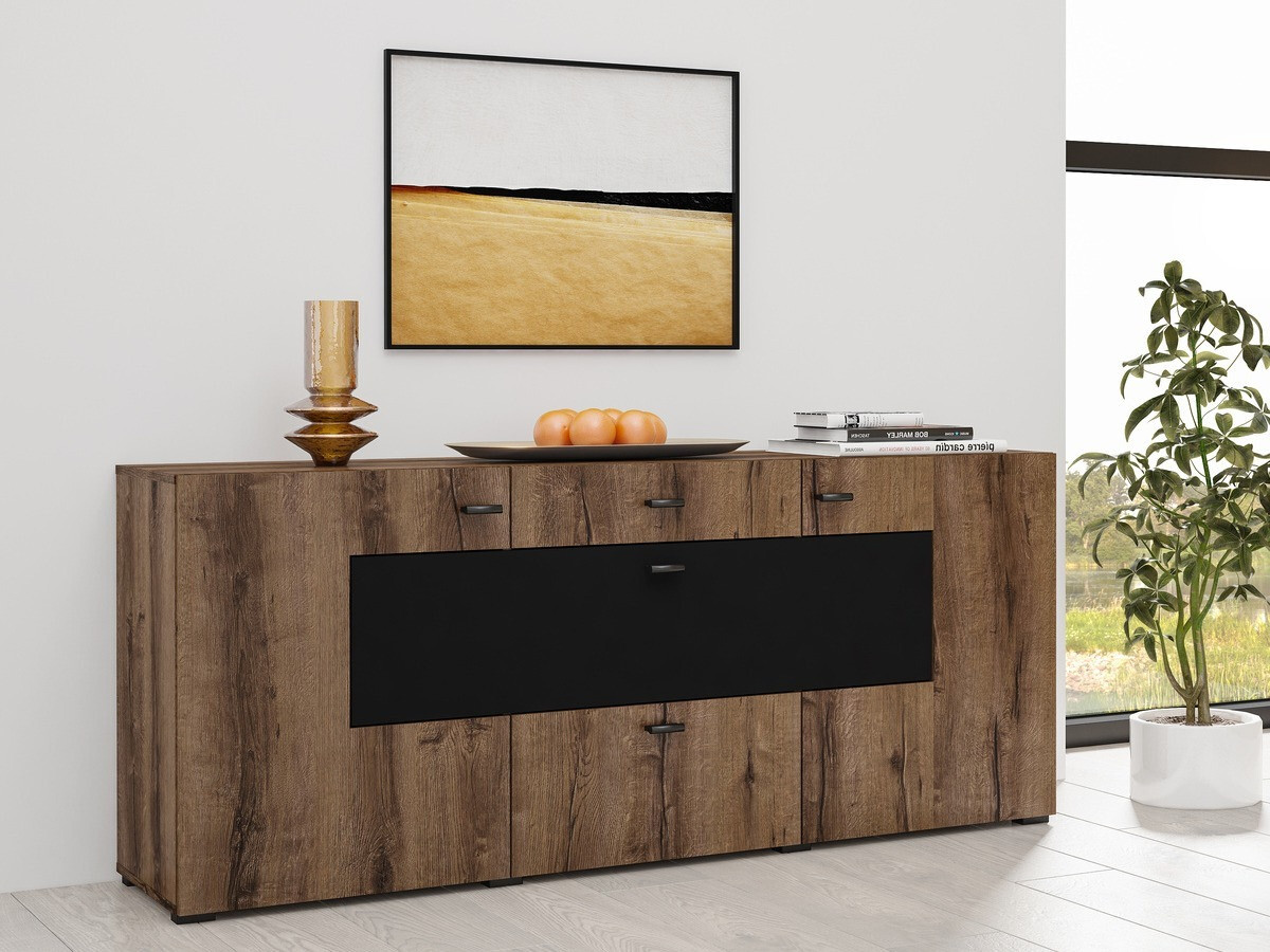 Kомод Mondalo 104 (Монастырский дуб + Матовый черный)