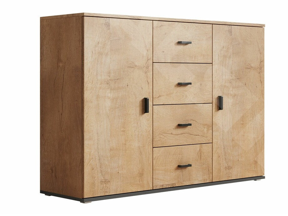 Kumode Charlotte 118 (Lefkas ozols + Melns)