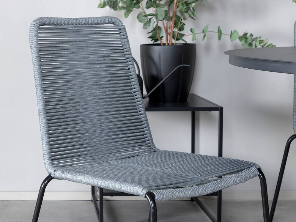 Galds un krēslu komplekts Dallas 3728 (Pelēks + Melns)