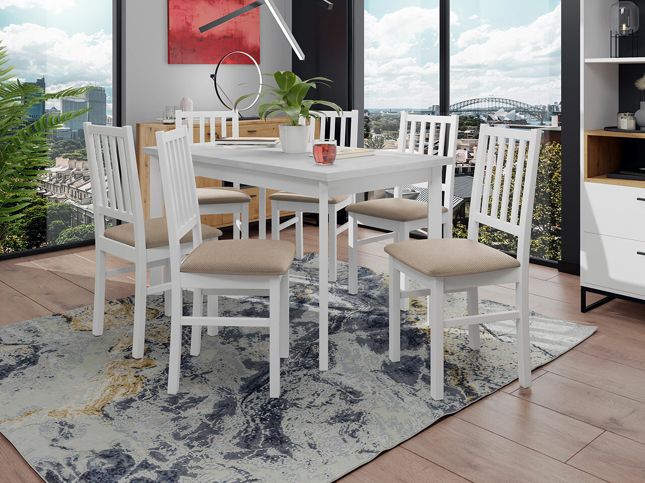 Обеденный гарнитур Victorville 264 (Белый)