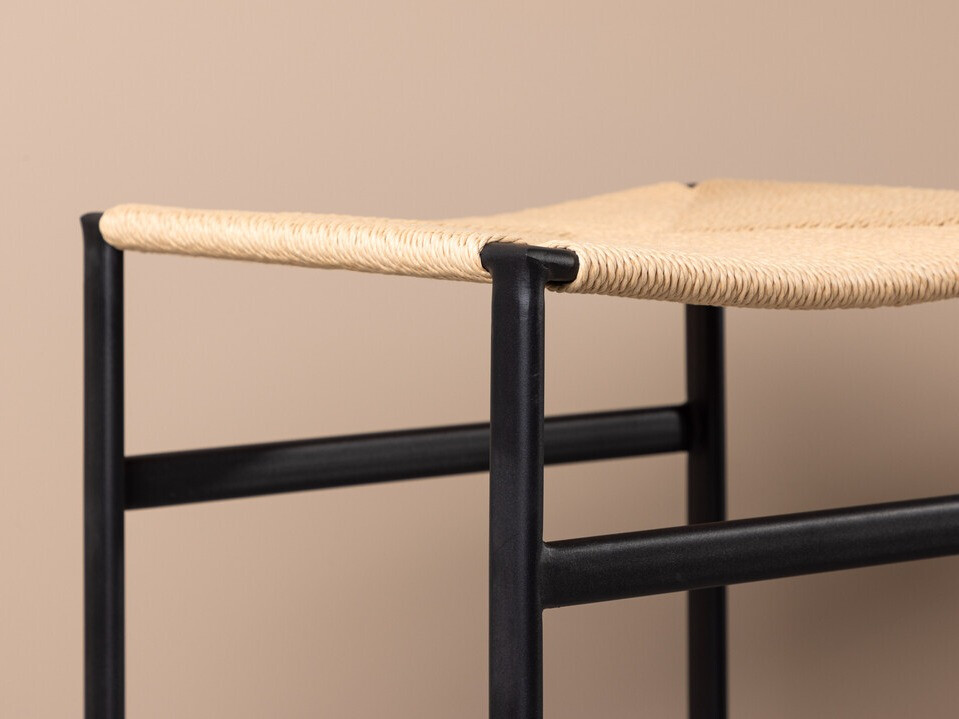 Низкий барный стул Dallas 4564 (Чёрный + Светло-коричневый)