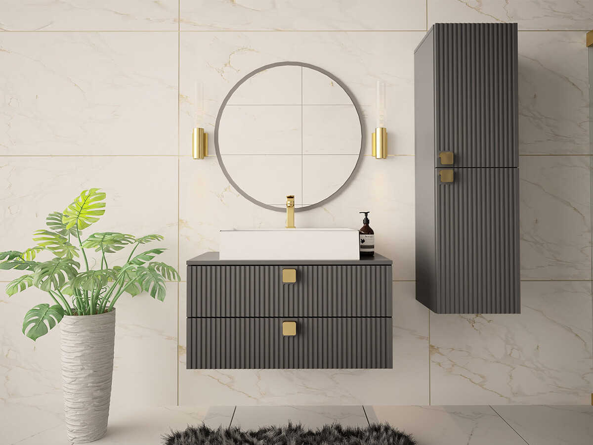 Настенный шкафчик для ванной комнаты Orlvera 100 (Серый)