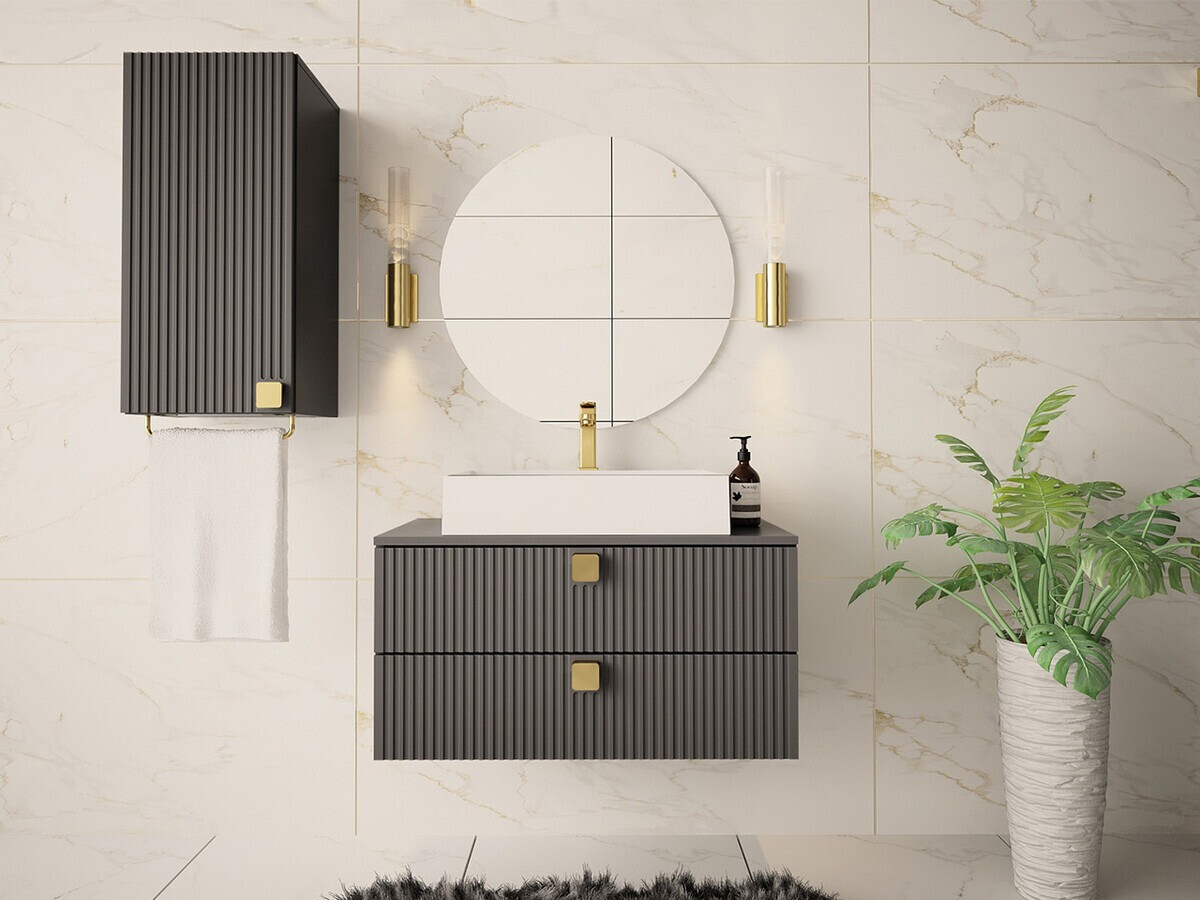 Piekarams vannas istabas skapītis Orlvera 101 (Pelēks)