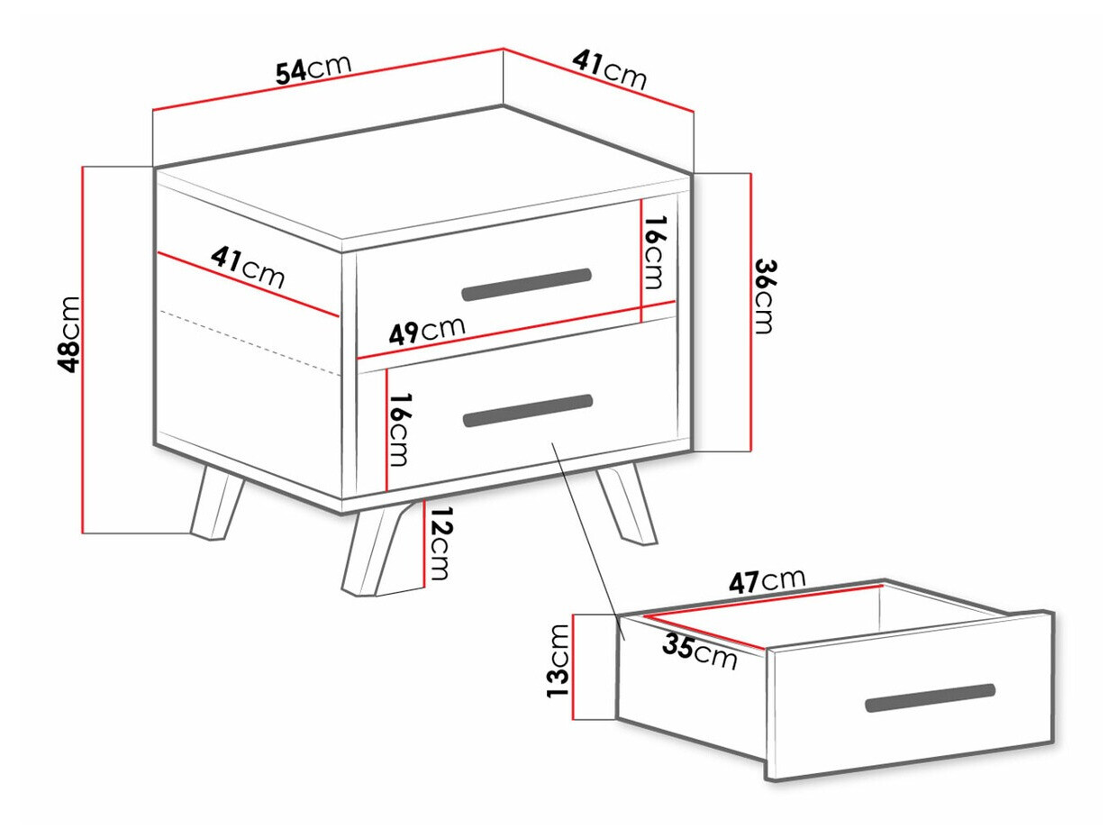 Naktsgaldiņš Dortivu 119 (Sonomas ozols + Sudraba)