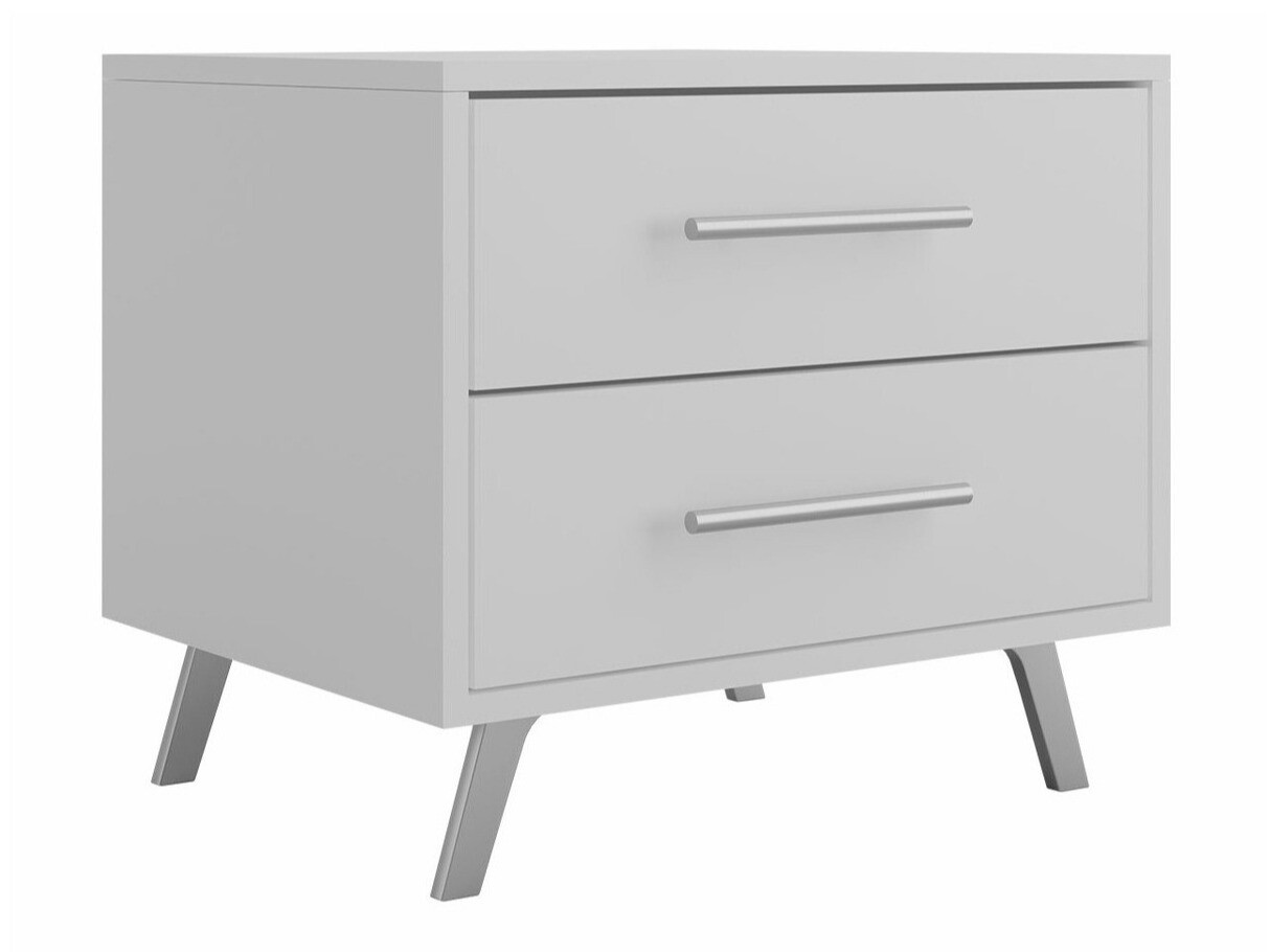 Прикроватная тумбочка Dortivu 119 (Белый + Серебряный)