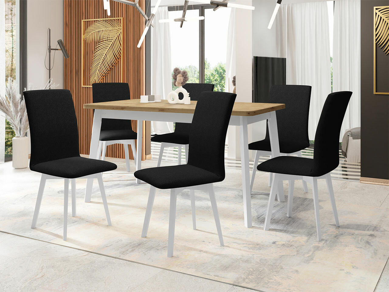 Ēdamistabas komplekts Victorville 291 (Artisan ozols + Balts)