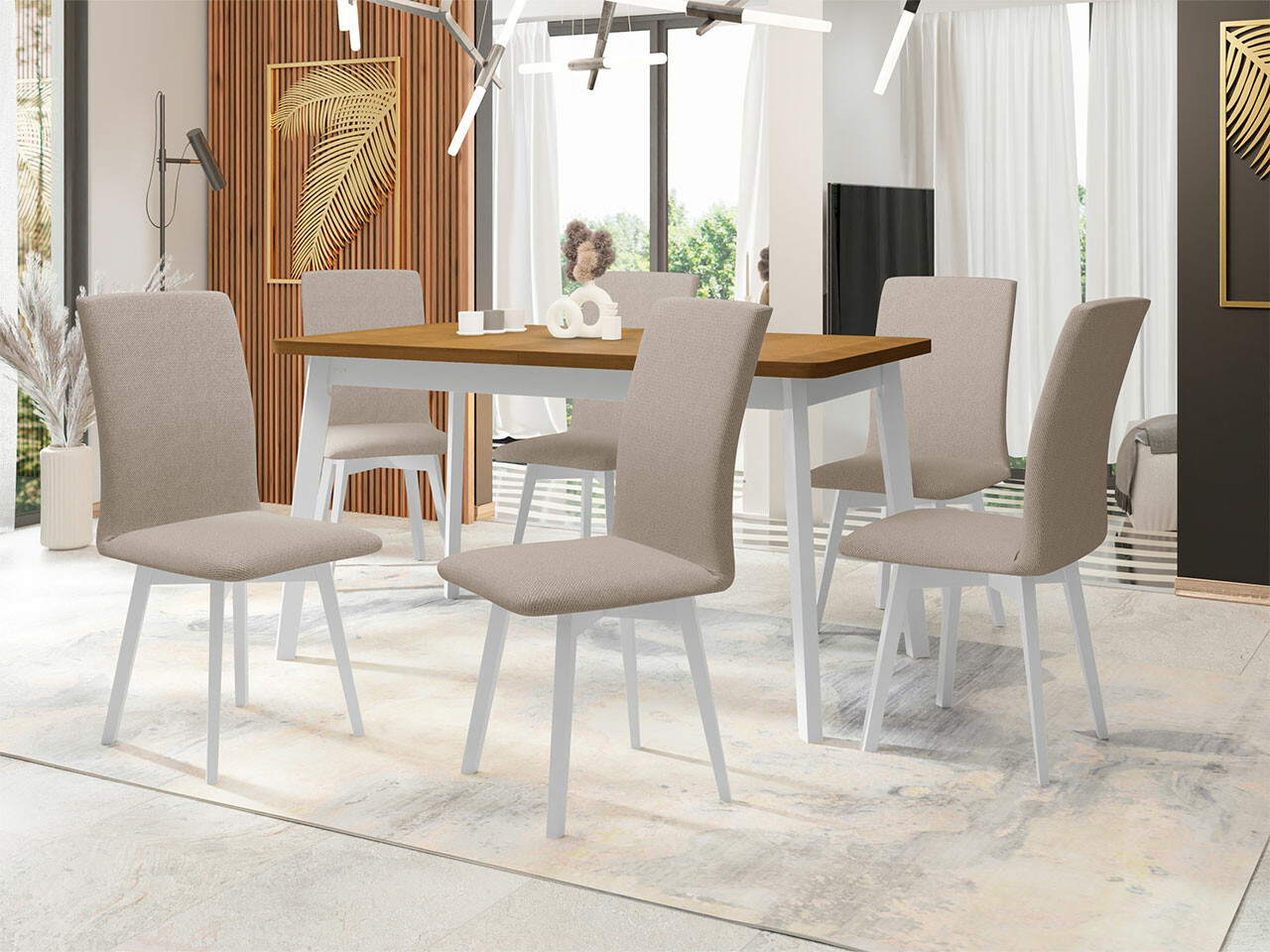 Ēdamistabas komplekts Victorville 291 (Grandson ozols + Balts)