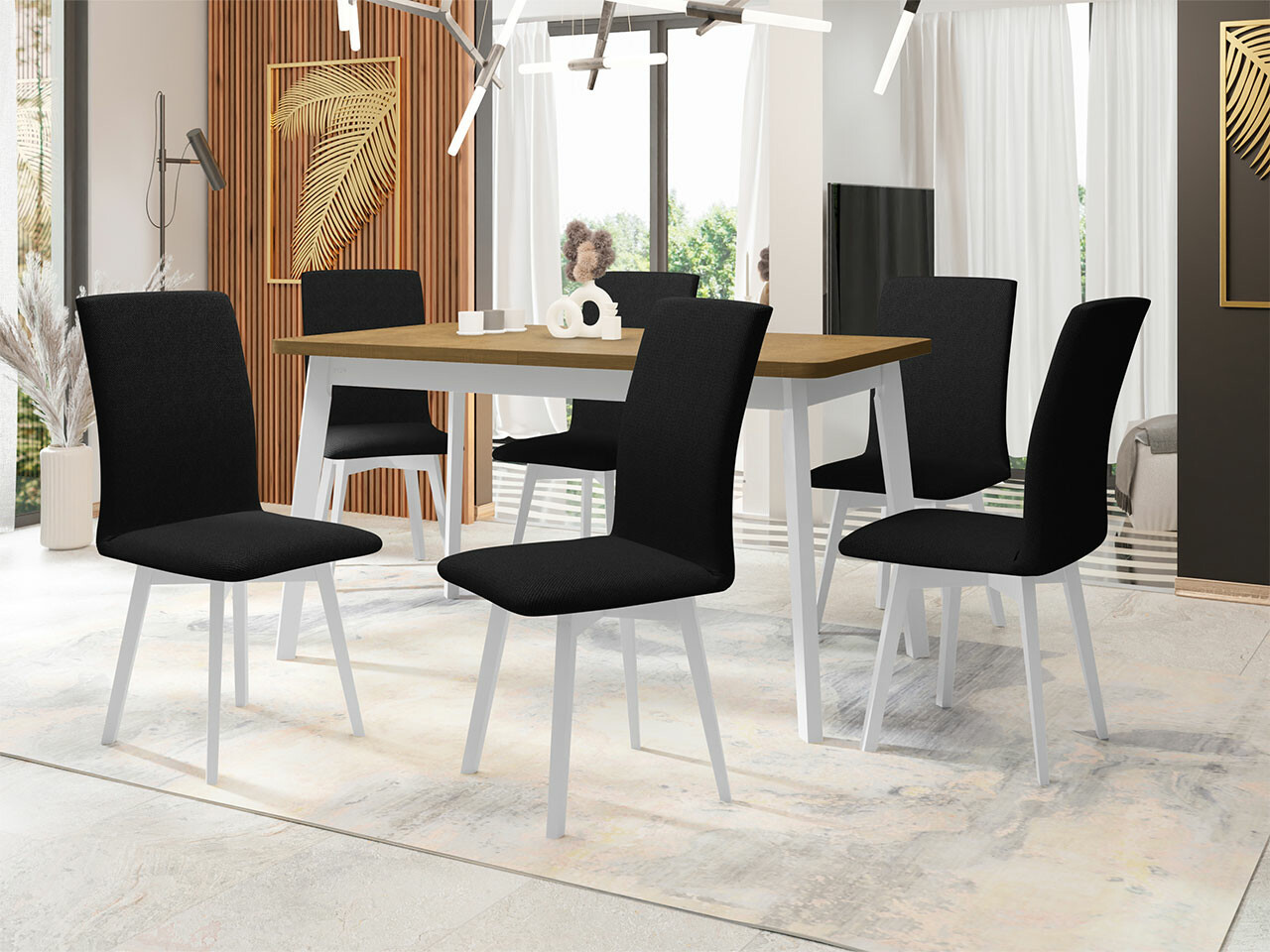 Ēdamistabas komplekts Victorville 291 (Sonomas ozols + Balts)