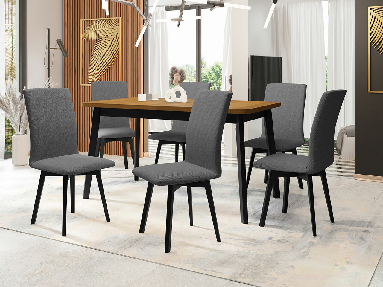 Обеденный гарнитур Victorville 292 (Внук дуб + Чёрный)