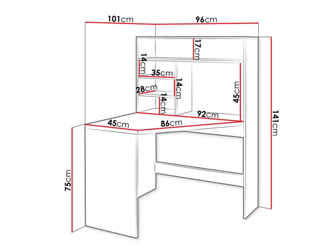 Угловой письменный стол Bedford 101 (Белый)