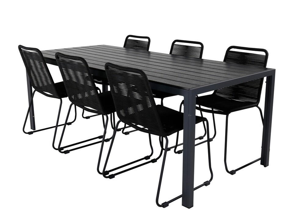 Galds un krēslu komplekts Dallas 3860 (Melns)