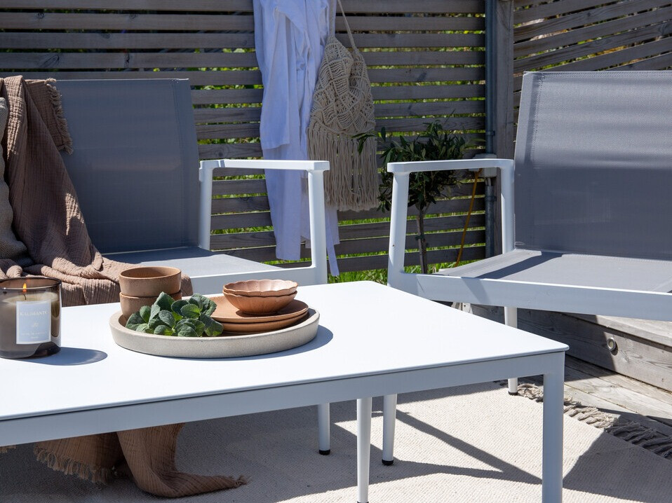 Dārza mēbeļu komplekts Dallas 4632 (Balts + Pelēks)