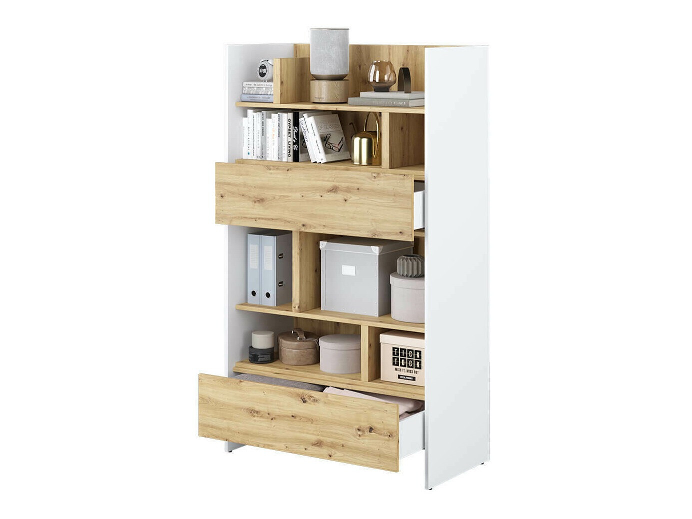 Plaukts Concept Pro Lenart Levfere 151 (Balts + Artisan ozols)