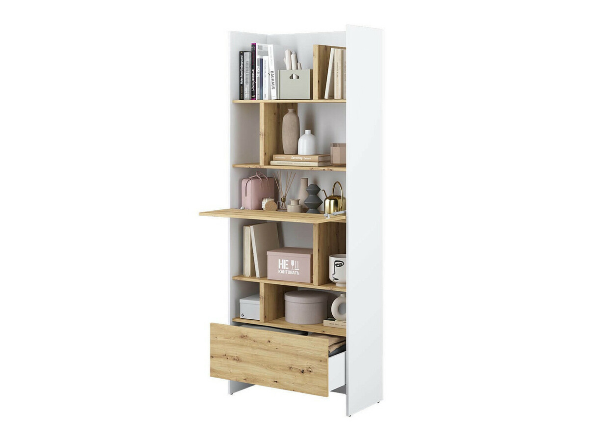Стеллаж Concept Pro Lenart Levfere 146 (Белый + Artisan дуб)