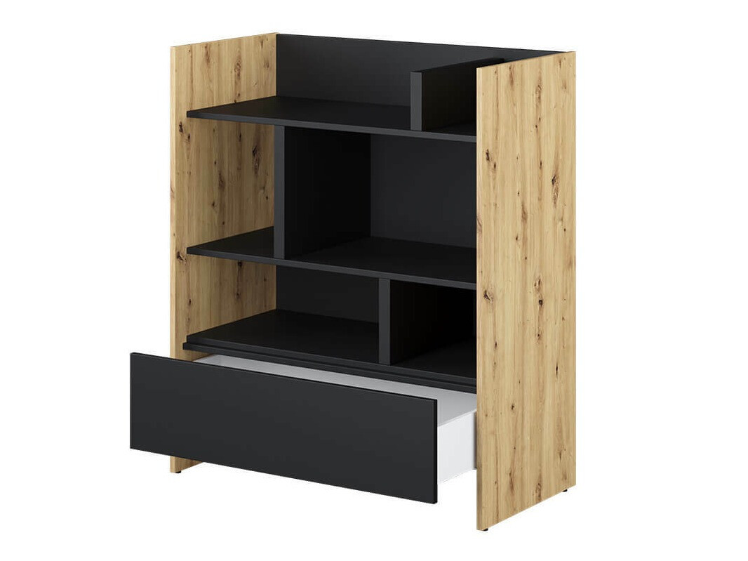Стеллаж Concept Pro Lenart Levfere 149 (Artisan дуб + Чёрный)