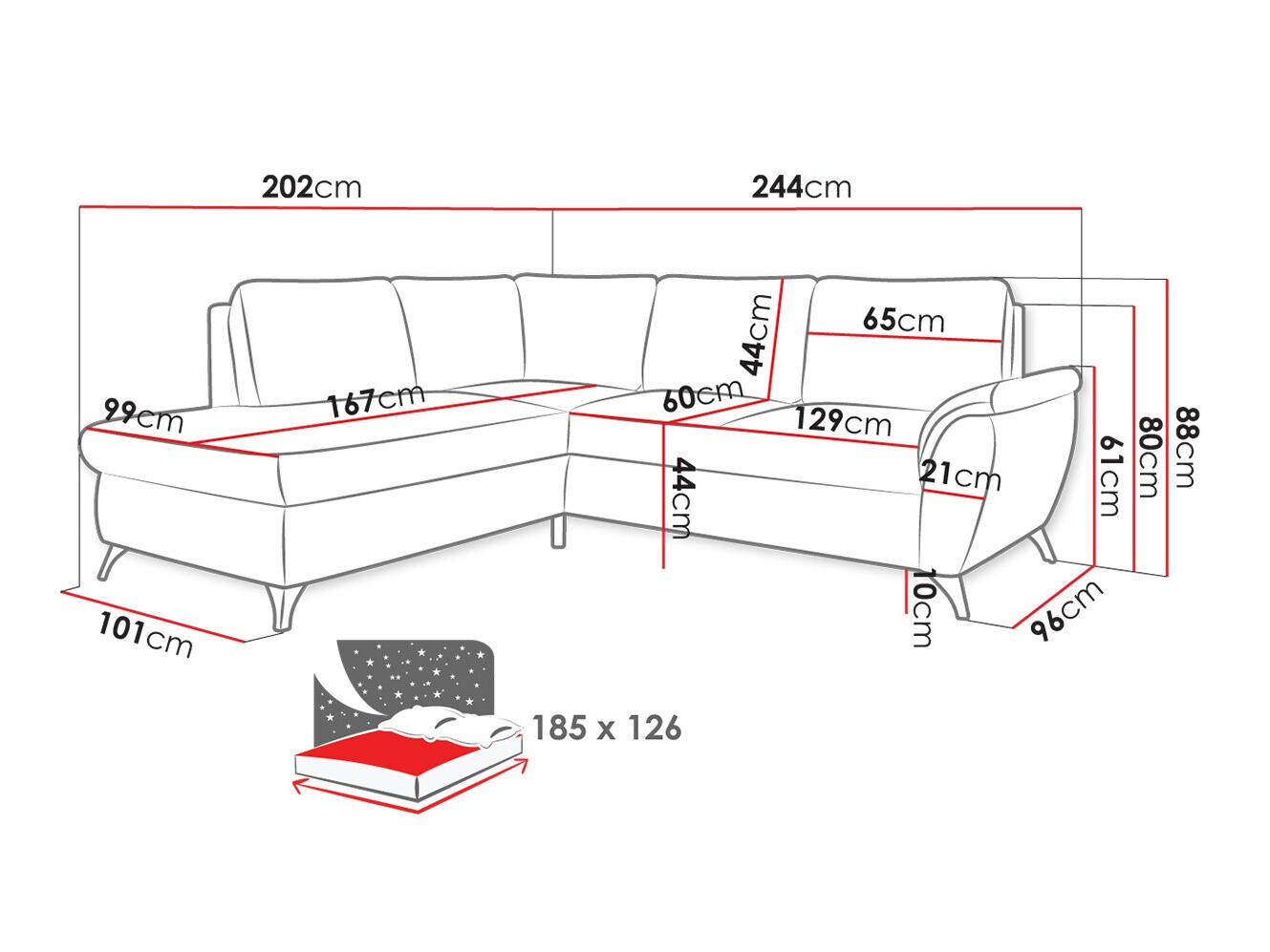 Stūra dīvāns Lincoln 174 (Barrel 97)