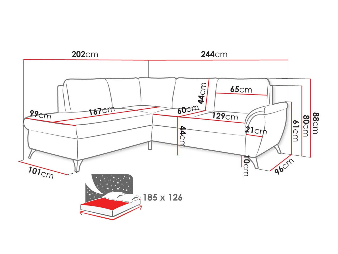 Угловой диван Lincoln 174 (Barrel 48)