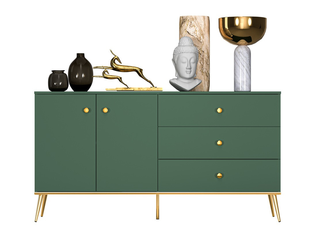 Kомод Flonovu 102 (Темно-зеленый + Золотой)