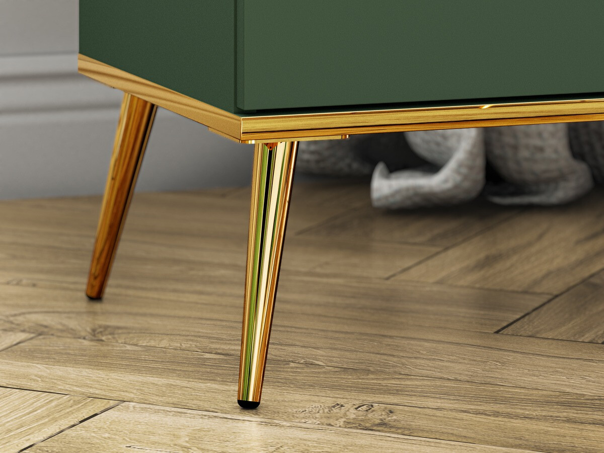 Kомод Flonovu 102 (Темно-зеленый + Золотой)