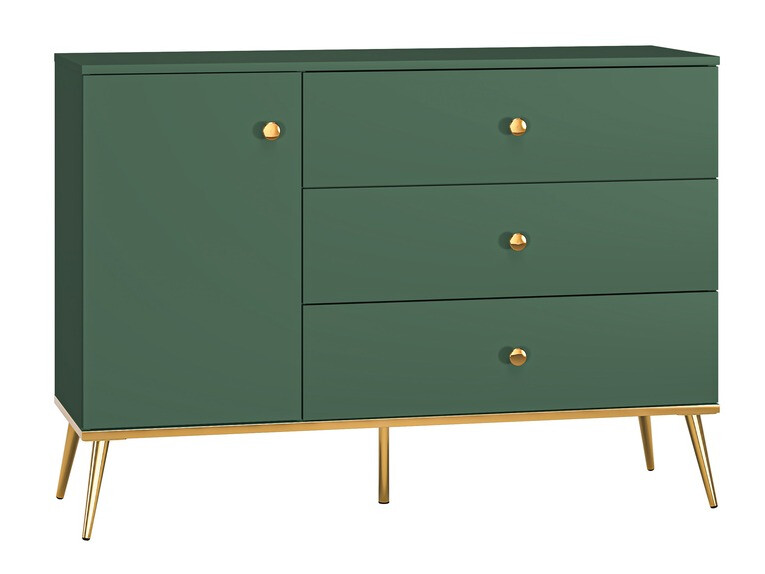 Kомод Flonovu 103 (Темно-зеленый + Золотой)
