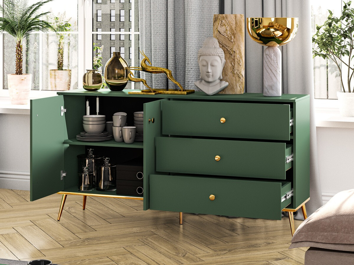 Kumode Flonovu 102 (Tumši zaļš + Zelta)