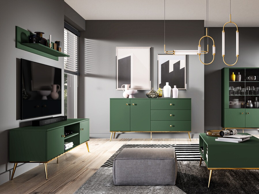 Kumode Flonovu 102 (Tumši zaļš + Zelta)