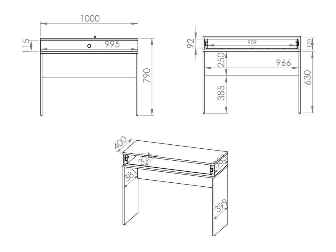 Макияжный столик Flonovu 108 (Темно-синий + Золотой)